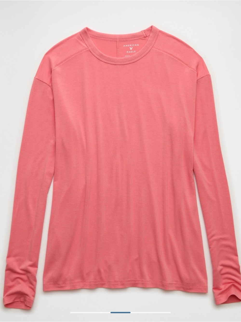 American Eagle Women’s Soft & Sexy Long Sleeves T-Shirt Color Coral Size S